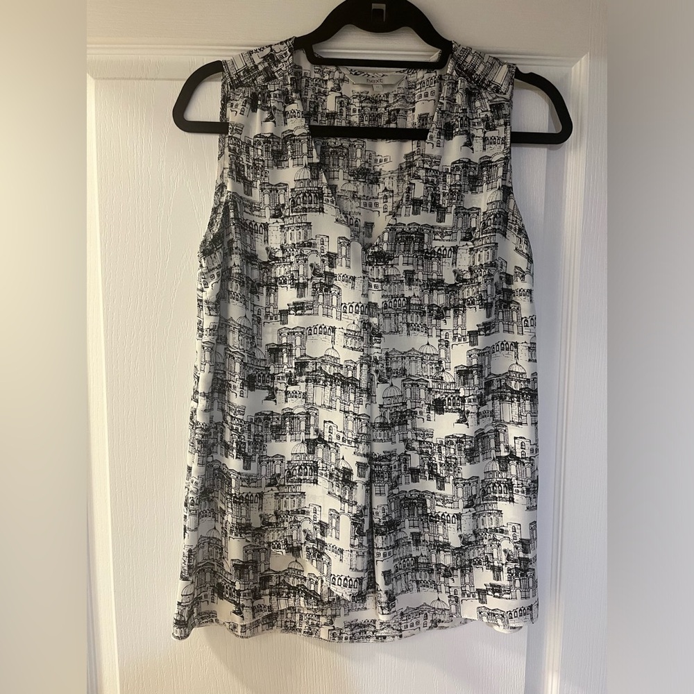 Next black and white v neck sleeveless top.